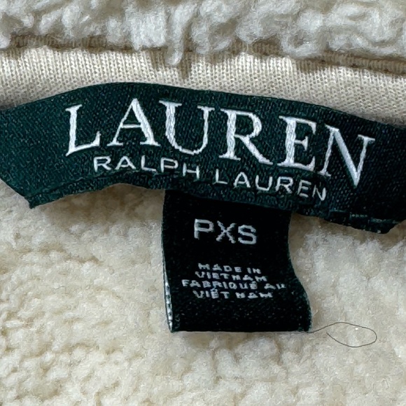 Ralph Lauren Tan Sherpa Suede Open Front Jacket, Women’s Petite XS fully linned - Picture 12 of 15